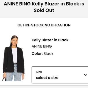 Anine Bing Kelly Blazer size S black